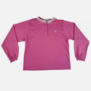 Vintage Oshkosh B'Gosh Girls 10/12 Lace Collared Pink Long Sleeve Layering Shirt